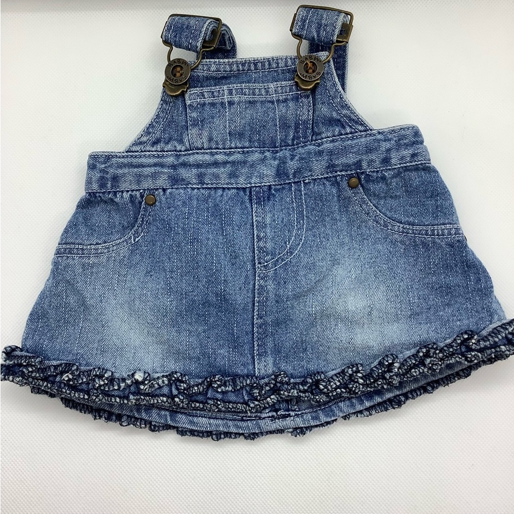 Build A Bear Clothing Set Denim Overall Dress Sandals and Bows 3 Piece Set - Picture 2 of 9